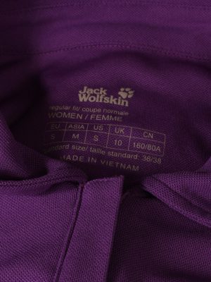 Vintage Jack Wolfskin Polo Shirt Short Sleeve Tops M Purple -PT1191-96074