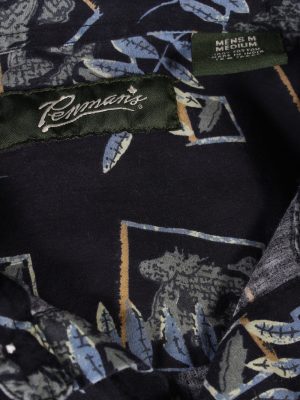 Vintage Penmans Floral Printed Hawaiian Shirt M Navy SH3388-96642