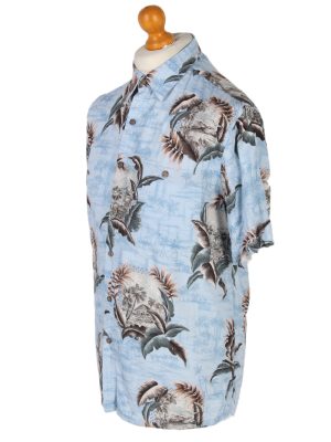 Vintage Batik Bay Island Printed Hawaiian Shirt M Turquoise SH3414-97091