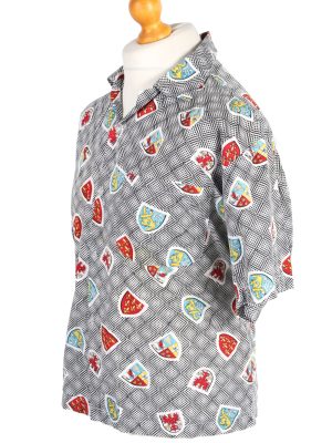 Vintage Hawaiian Shirt Gaslay Fashion Designer L Grey SH3453-98010