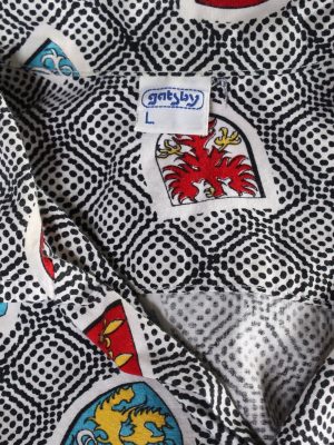 Vintage Hawaiian Shirt Gaslay Fashion Designer L Grey SH3453-98012