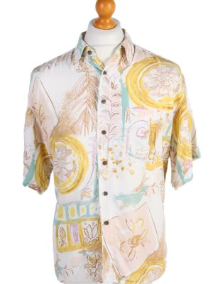 Vintage Hawaiian Shirt Silver Stone Crazy Printed XL Multi SH3454-0