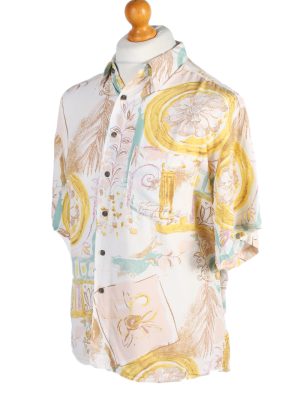 Vintage Hawaiian Shirt Silver Stone Crazy Printed XL Multi SH3454-98014