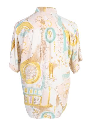 Vintage Hawaiian Shirt Silver Stone Crazy Printed XL Multi SH3454-98015