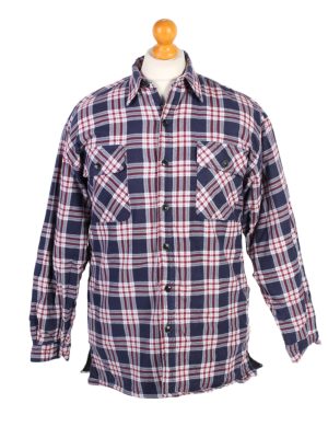 Vintage Flannel Lumberjack Check Shirt Winter Classics Casuals M Multi SH3507-0
