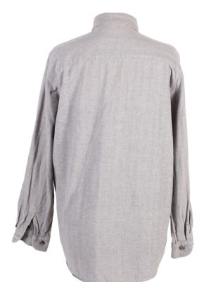 Vintage Flannel Shirt 90s Printed Corduroy L Grey SH3536-100564