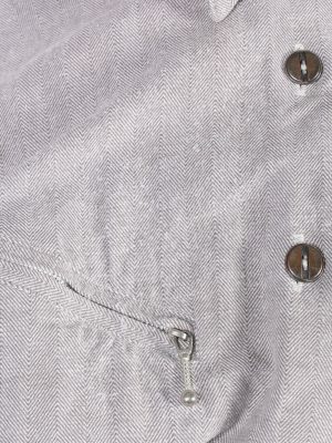 Vintage Flannel Shirt 90s Printed Corduroy L Grey SH3536-100565