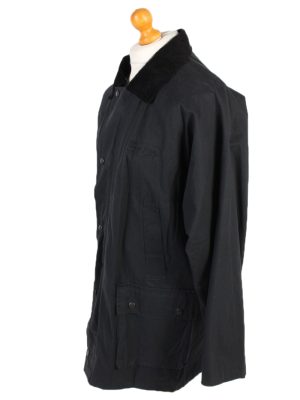 Waxed Jacket Vintage 90s Jacket Royal Paddock XL Black -C1267-101003