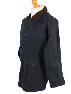 Vintage Waxed Jacket Long Sleeve Winter Mc Neal S Navy -C1273-101033