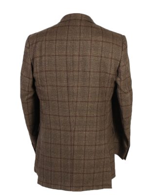 Vintage Burberry's Bond Street Window Pane Blazer Jacket Chest 43 Brown HT2515-101241