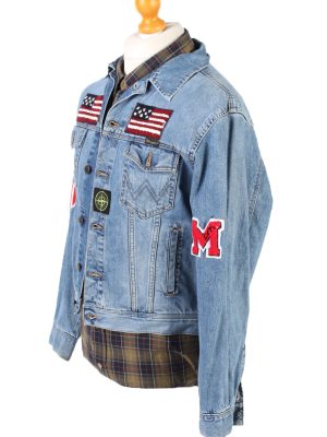 Vintage Wrangler Denim Jacket USA Printed M Blue -DJ1487-101805