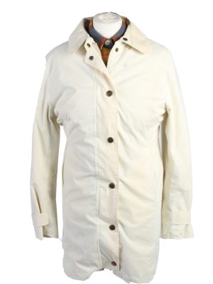 Vintage Barbour Coat Jacket Women Waterproof S White -C1384-0