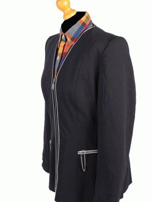 Vintage Escada Ladies Blazer Jacket Designer M Black -C1394-104224