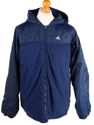 Vintage Reversible Puffer Coat Adidas L Navy -C1471-106854