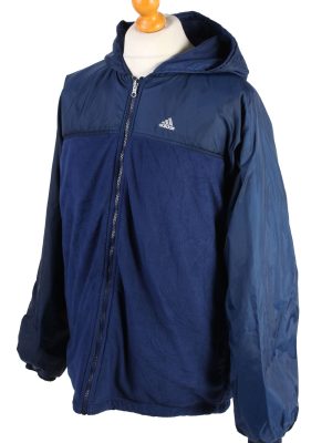 Vintage Reversible Puffer Coat Adidas L Navy -C1471-106855