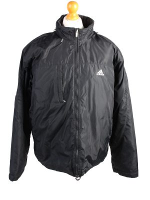 Vintage Adidas Pullover Puffer Coat L Black -C1486-0