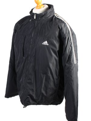 Vintage Adidas Pullover Puffer Coat L Black -C1486-106908