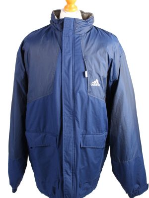 Vintage Puffer Jacket Puffer Coat Adidas XXL Blue -C1489-0