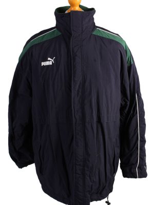 Vintage Puffer Jacket Padded Jacket Puma L Navy -C1492-0