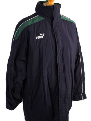 Vintage Puffer Jacket Padded Jacket Puma L Navy -C1492-106939