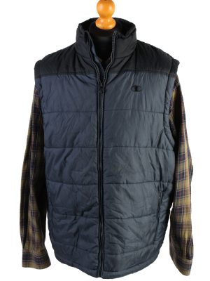 Vintage Champion Sleeveless Puffer XL Navy -C1524-0