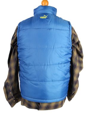Vintage Puma Reversible Sleeveless Puffer L Blue -C1531-107085
