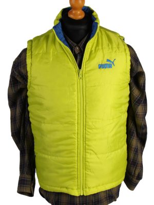 Vintage Puma Reversible Sleeveless Puffer L Blue -C1531-107086