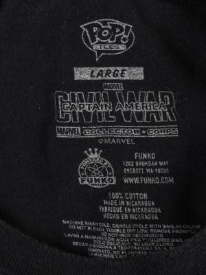 Vintage Marvel Captain America T-Shirt L Black TS360-109585
