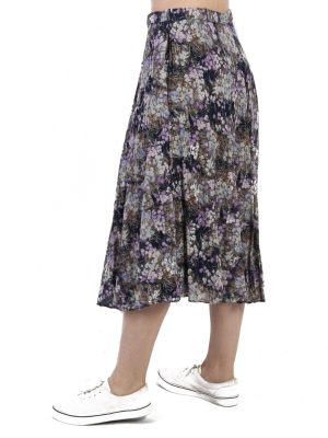 Vintage Flower Printed Women`s Skirt Multi Coloured SK047-111307