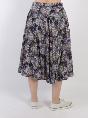 Vintage Flower Printed Women`s Skirt Multi Coloured SK047-111308