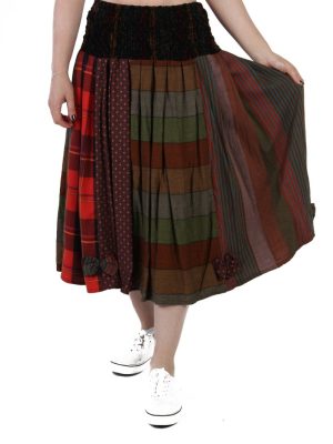 Vintage Casual Women`s Skirt Multi Coloured SK051-0