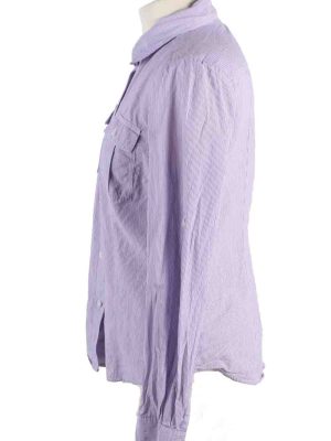 Vintage Calvin Klein Stripe Long Sleeve Shirts S Purple SH3838-114400