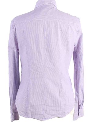 Vintage Calvin Klein Stripe Long Sleeve Shirts S Purple SH3838-114401