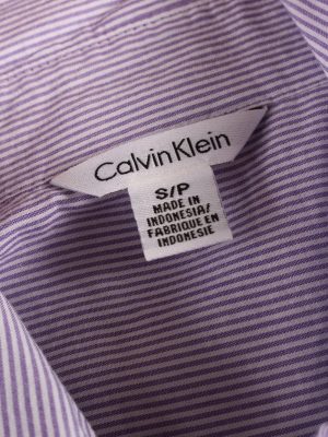 Vintage Calvin Klein Stripe Long Sleeve Shirts S Purple SH3838-114402