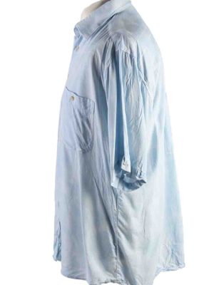 Vintage Mens 90`s Crazy Printed Short Sleeve Shirts L Blue SH3899-114752