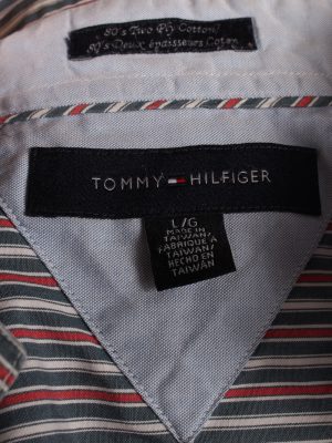 Vintage Mens Tommy Hilfiger Stripe Long Sleeve Shirts L Multi SH3861-114600