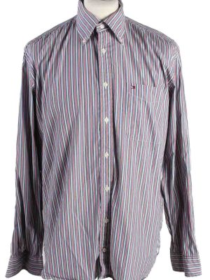 Vintage Mens Tommy Hilfiger Stripe Long Sleeve Shirts L Multi SH3861-0