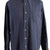Vintage Mens Chaps Stripe Long Sleeve Shirts L Dark Blue SH3905-0