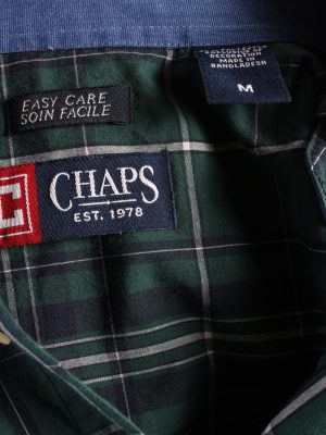 Vintage Mens Chaps Checkered Printed Long Sleeve Shirts M Green SH3906-115166
