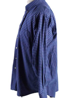 Vintage Mens Chaps Wrinkle Free Regular Fit Long Sleeve Shirts XL Blue SH3907-115168
