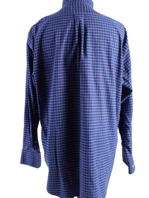 Vintage Mens Chaps Wrinkle Free Regular Fit Long Sleeve Shirts XL Blue SH3907-115169