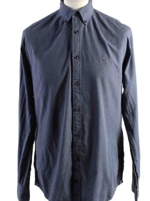 Vintage Mens Tommy Hilfiger New York Fit Cotton Long Sleeve Shirts L Grey SH3910-0