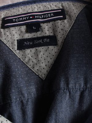 Vintage Mens Tommy Hilfiger New York Fit Cotton Long Sleeve Shirts L Grey SH3910-115182