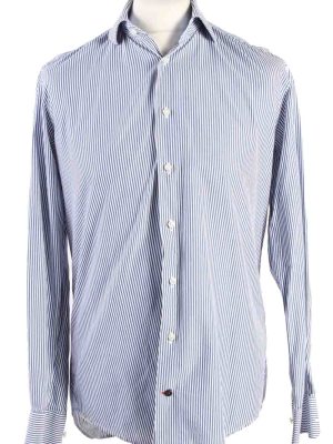 Vintage Mens Tommy Hilfiger Stripe Fitted Long Sleeve Shirts M Blue SH3912-0