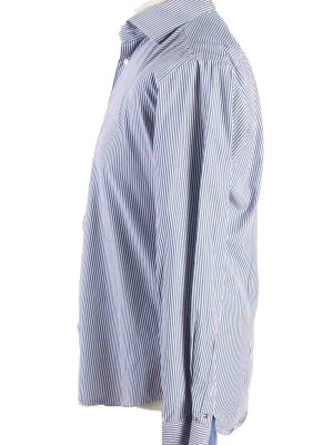 Vintage Mens Tommy Hilfiger Stripe Fitted Long Sleeve Shirts M Blue SH3912-115188