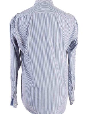 Vintage Mens Tommy Hilfiger Stripe Fitted Long Sleeve Shirts M Blue SH3912-115189