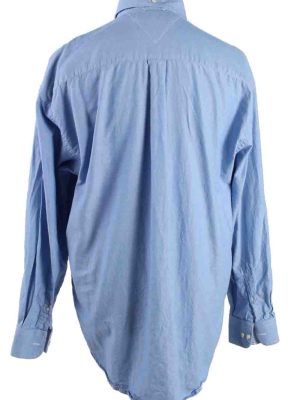 Vintage Mens Tommy Hilfiger Cotton Long Sleeve Shirts XL Blue SH3919-115217
