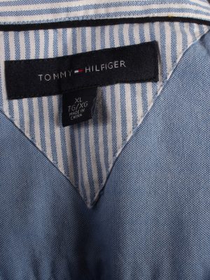 Vintage Mens Tommy Hilfiger Cotton Long Sleeve Shirts XL Blue SH3919-115218