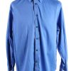Vintage Mens Calvin Klein Slim Fit Non Iron Long Sleeve Shirts XL Blue SH3926-0
