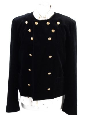 Vintage Soft Velvet Jacket 12 Black -C1646-0